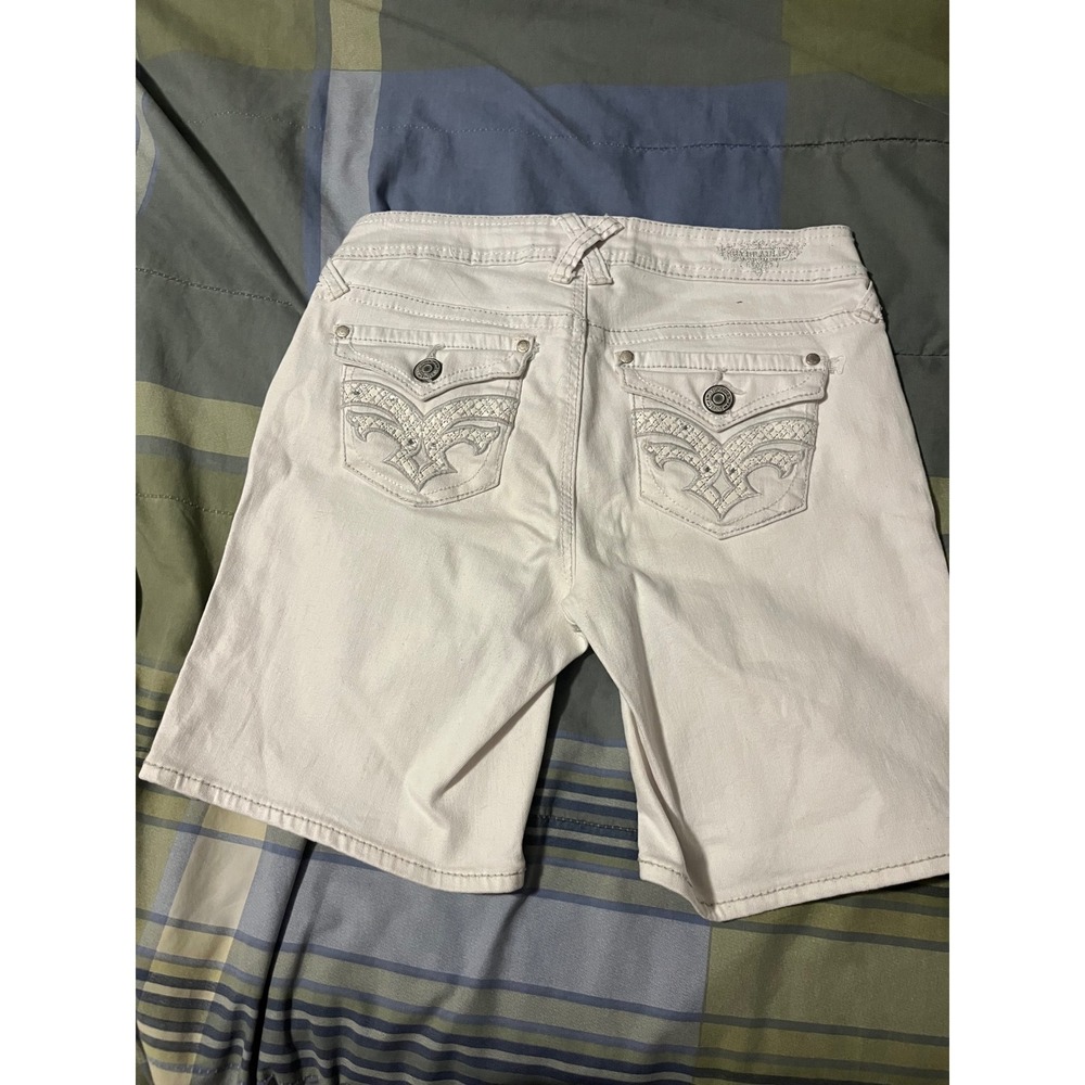 Hydraulic Lola Curvy White Denim Bermuda Shorts Embroidered Back Pockets Size5/6 - Picture 4 of 6